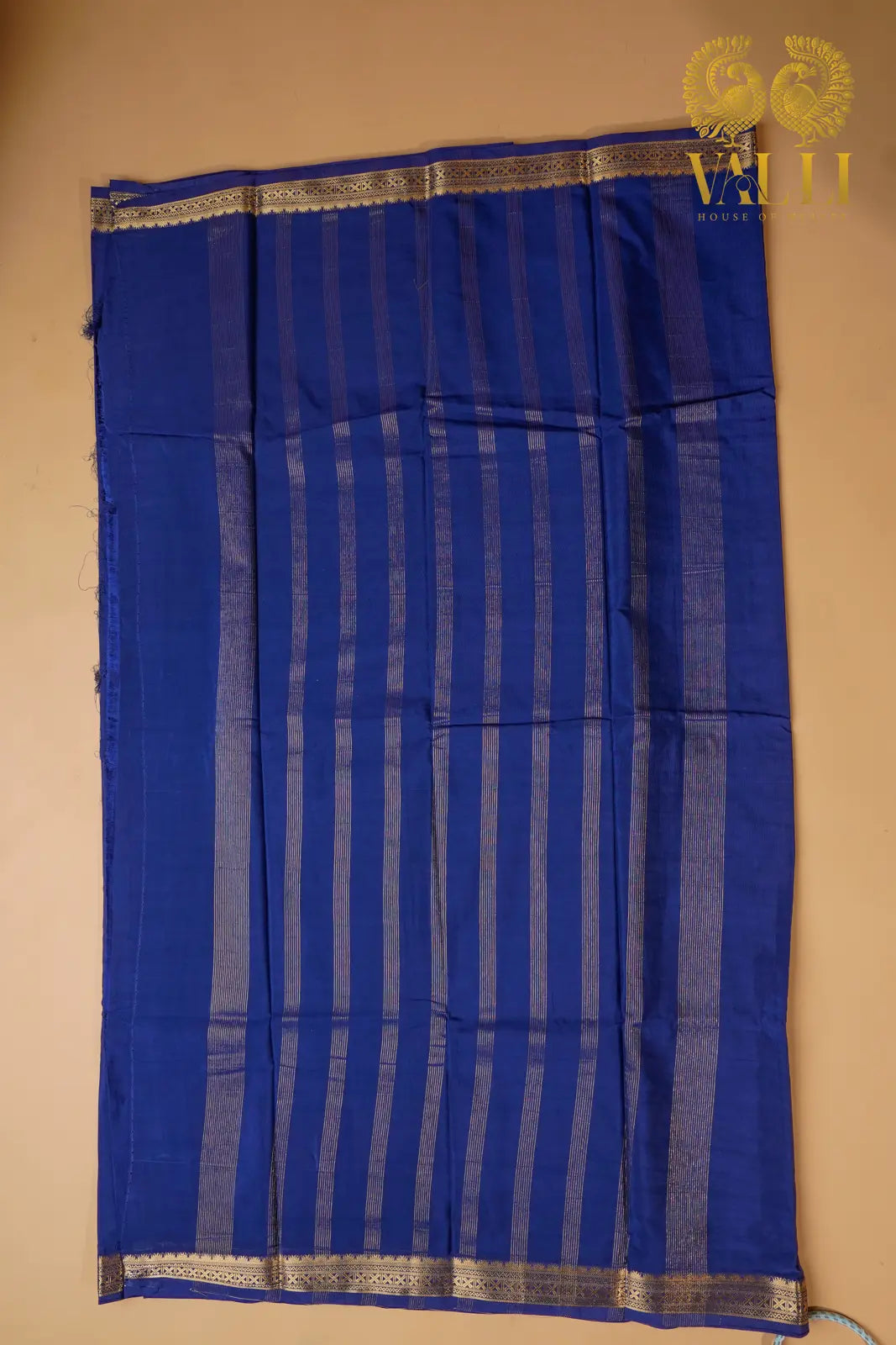 Dark Blue Semi Crepe Silk Saree with half inch Border