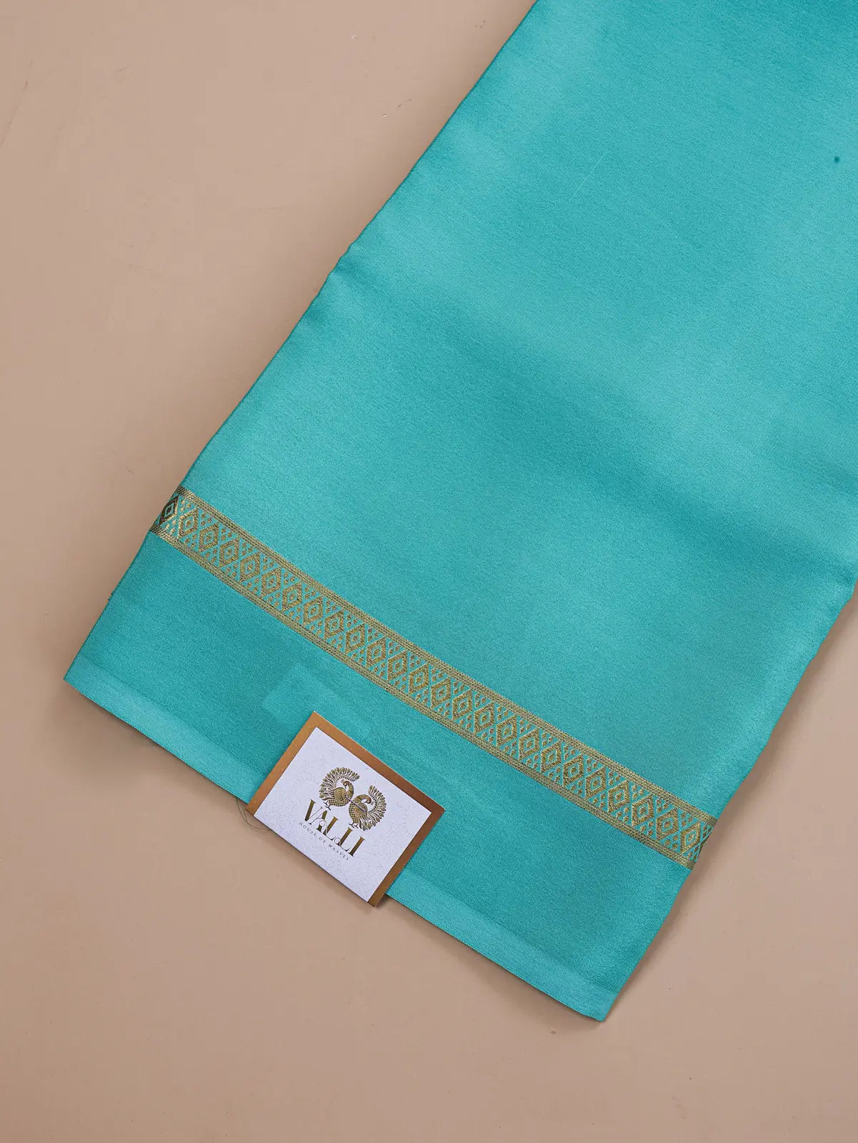 Pure Mysore Crepe Silk Saree with Zari Striped Pallu
