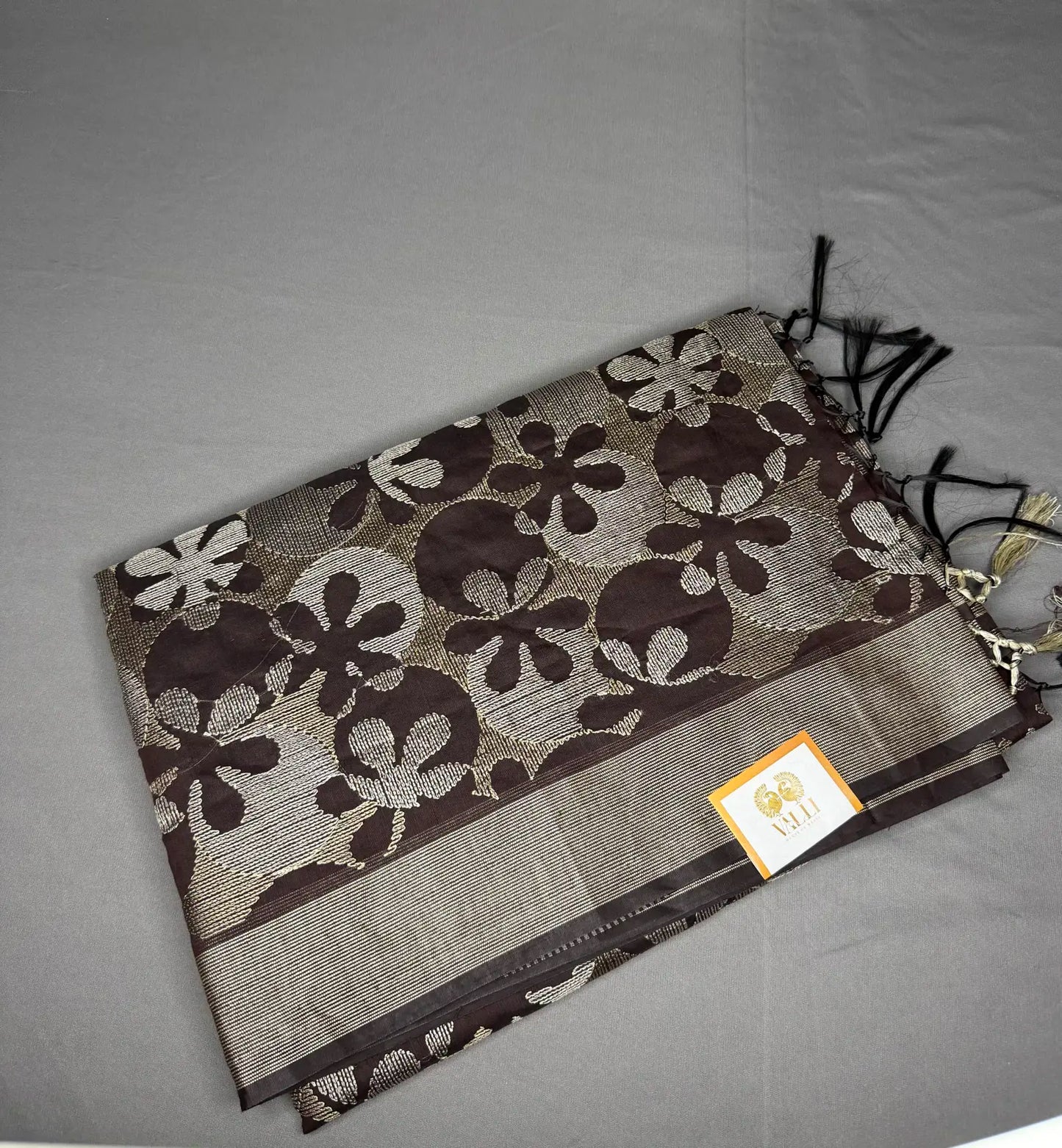 Coffee brown embroidery