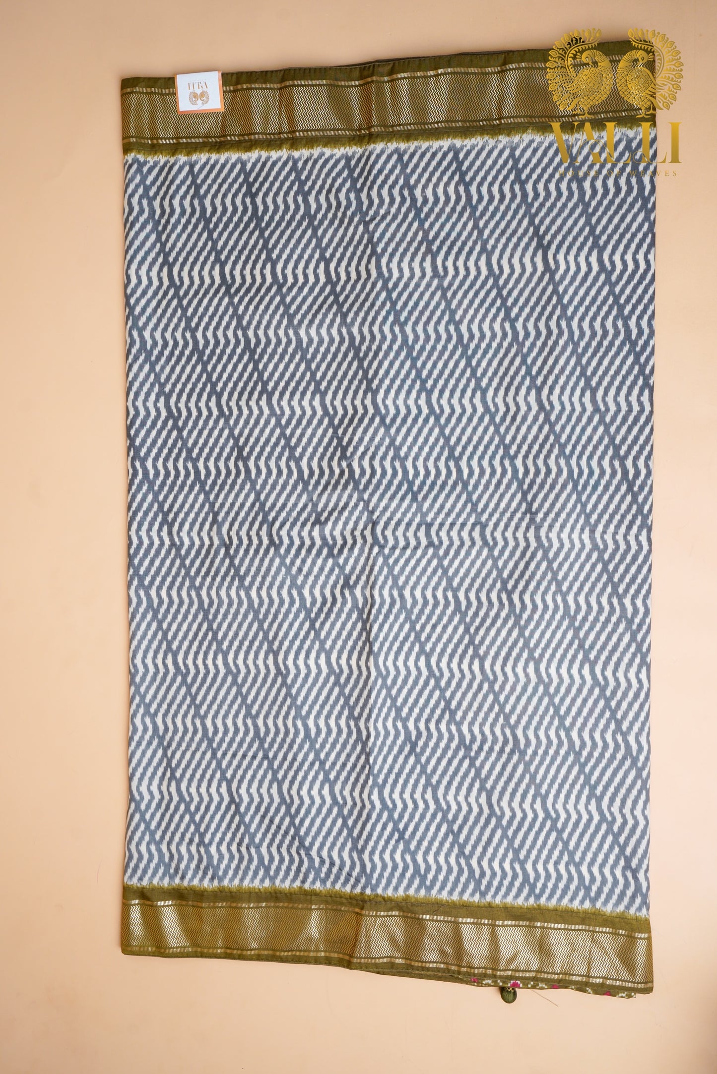 Ikkat Pattern Semi Silk Viscose Saree with Patola Border