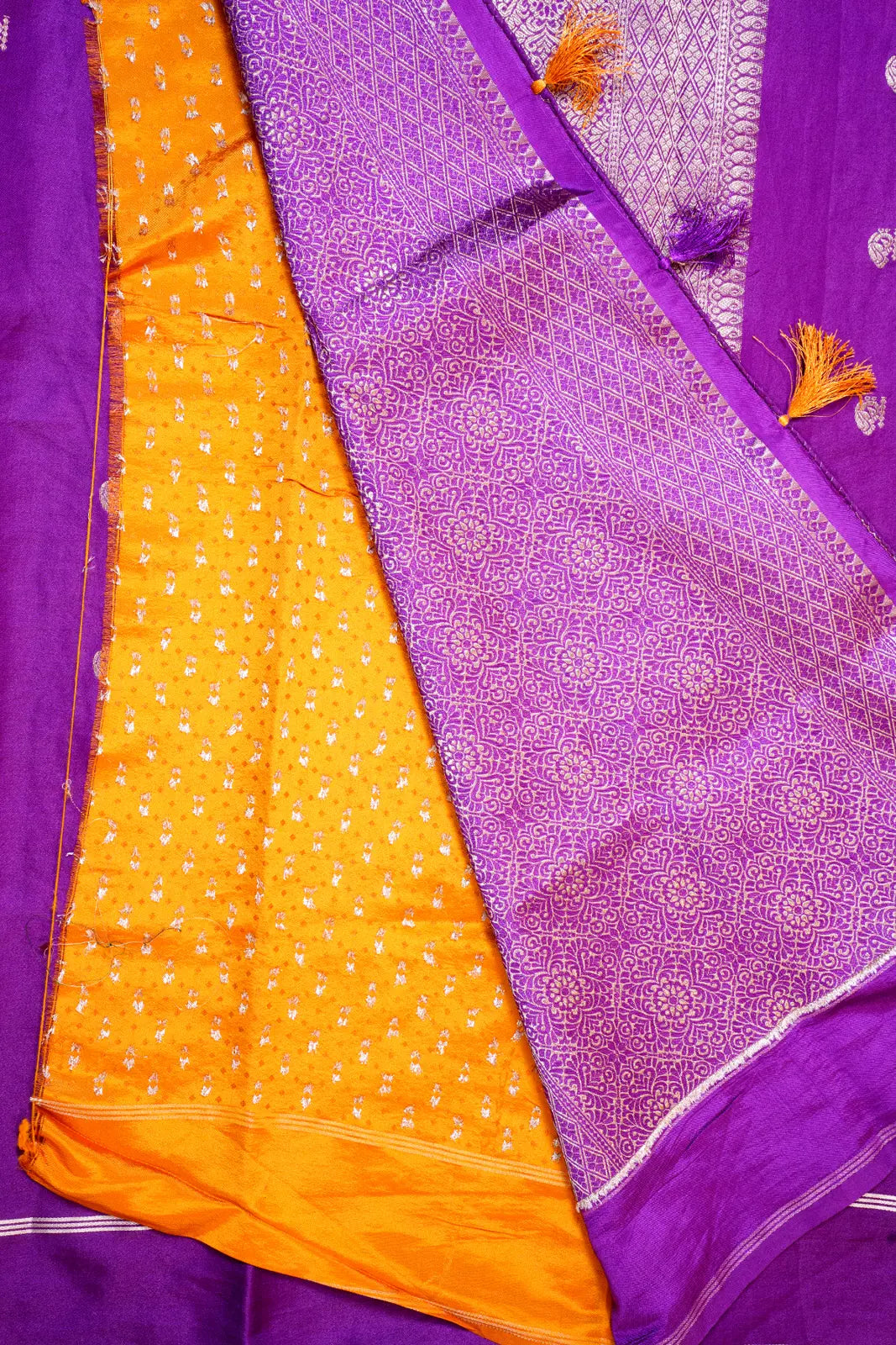 Soft silk peacock purple + mustard