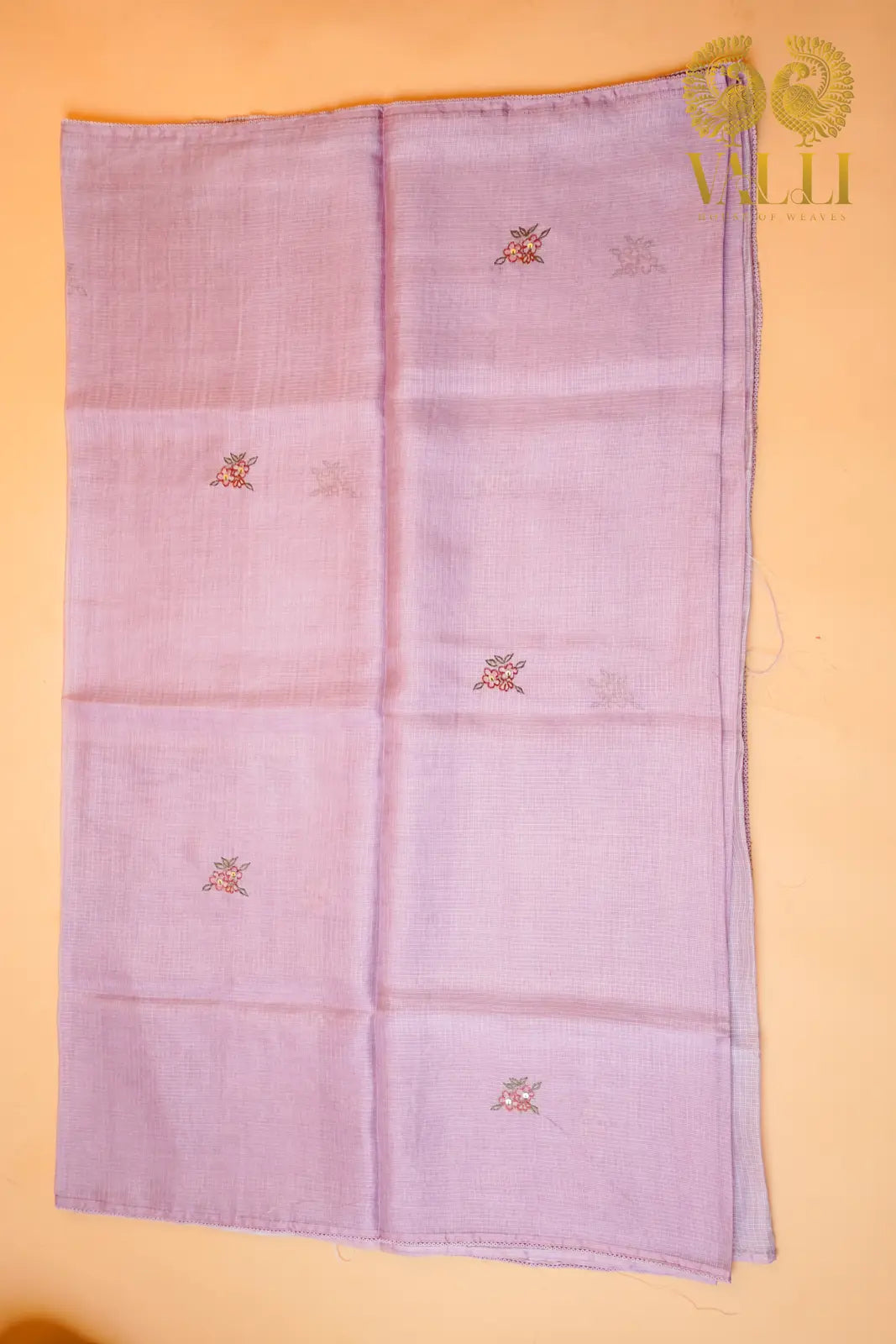Kota Embroidery Saree with Cut Work Patch & Self Colour Blouse