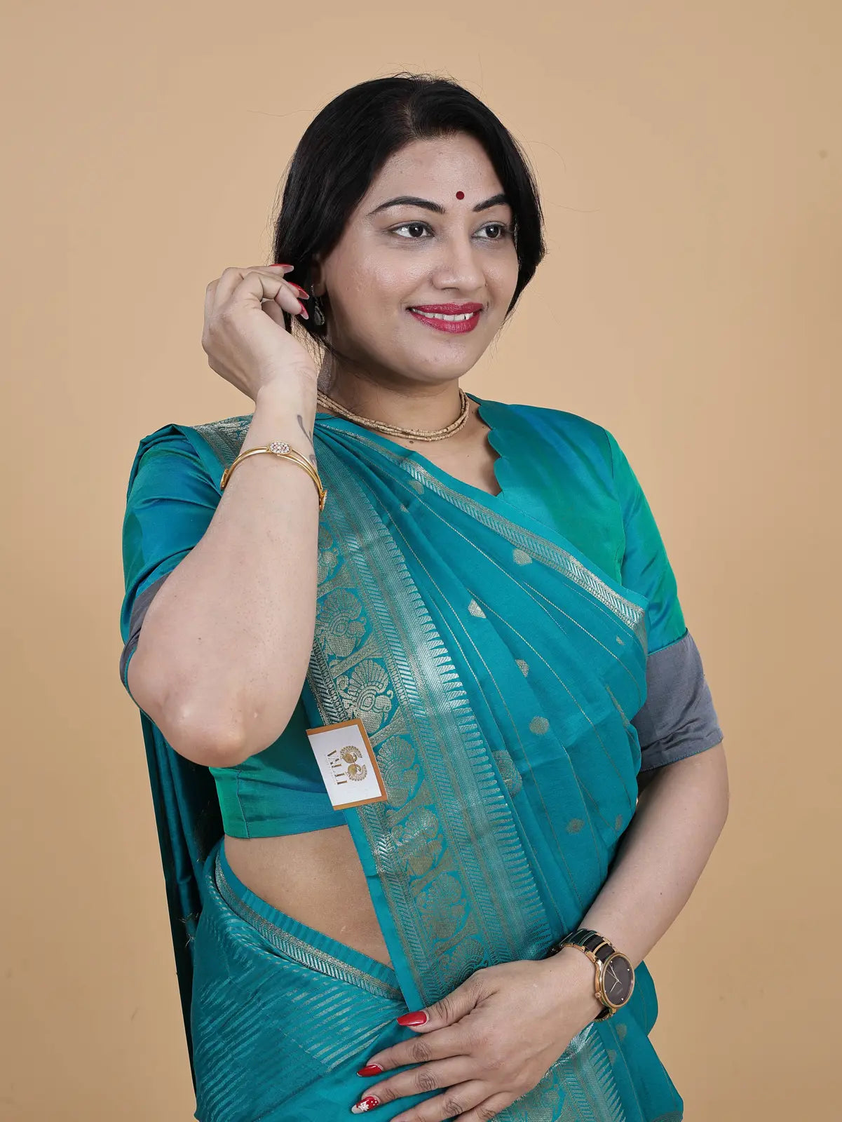 TRADITIONAL FANCY SAREE - TEAL BLUE