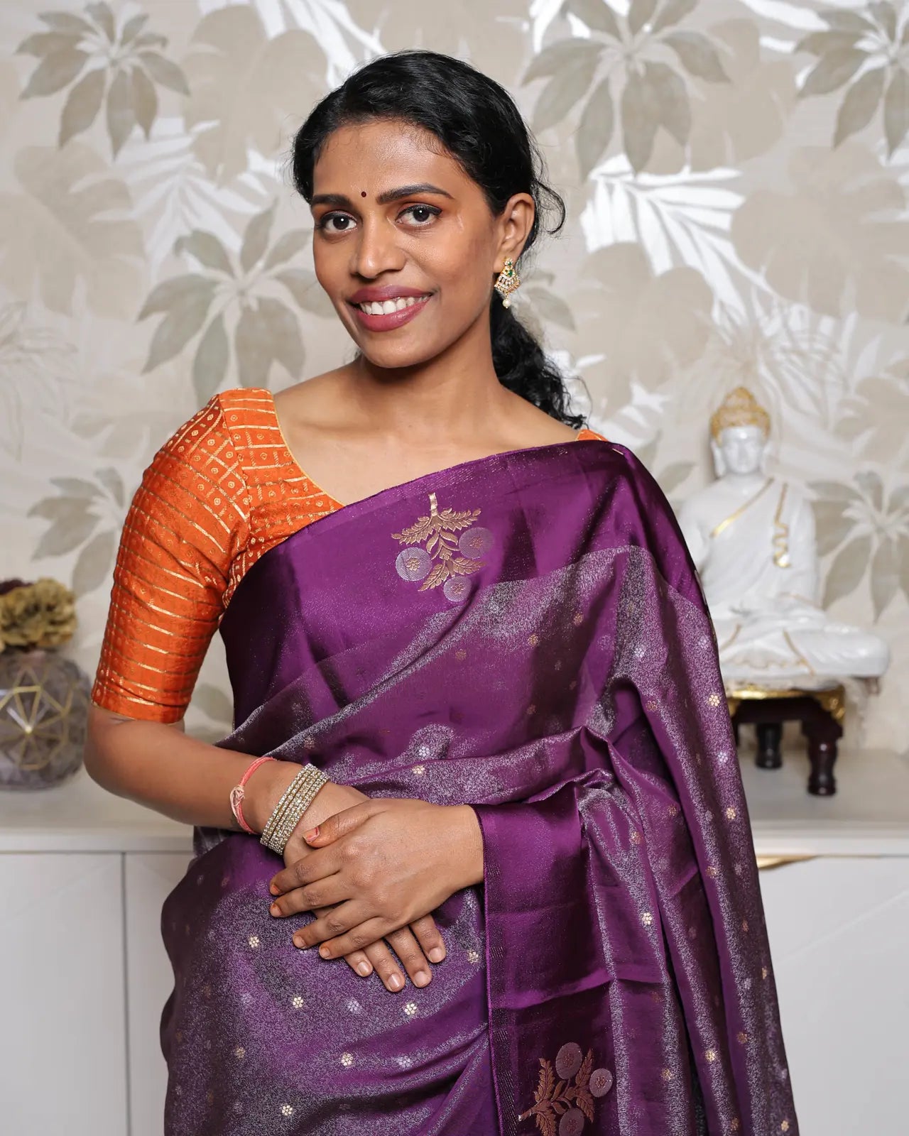 Banarasi Crepe Silk Saree – Royal Purple