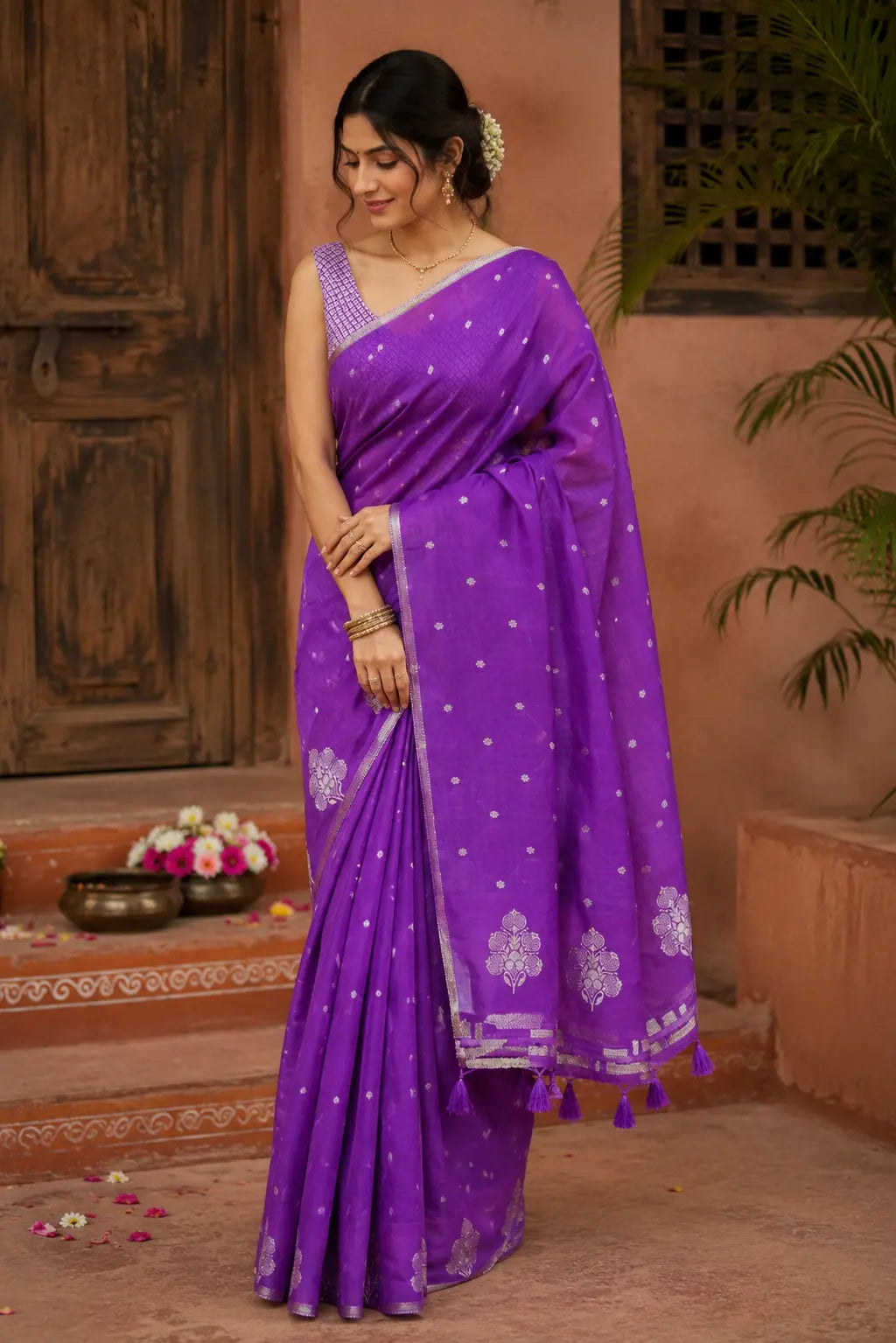 Munga Saree Purple