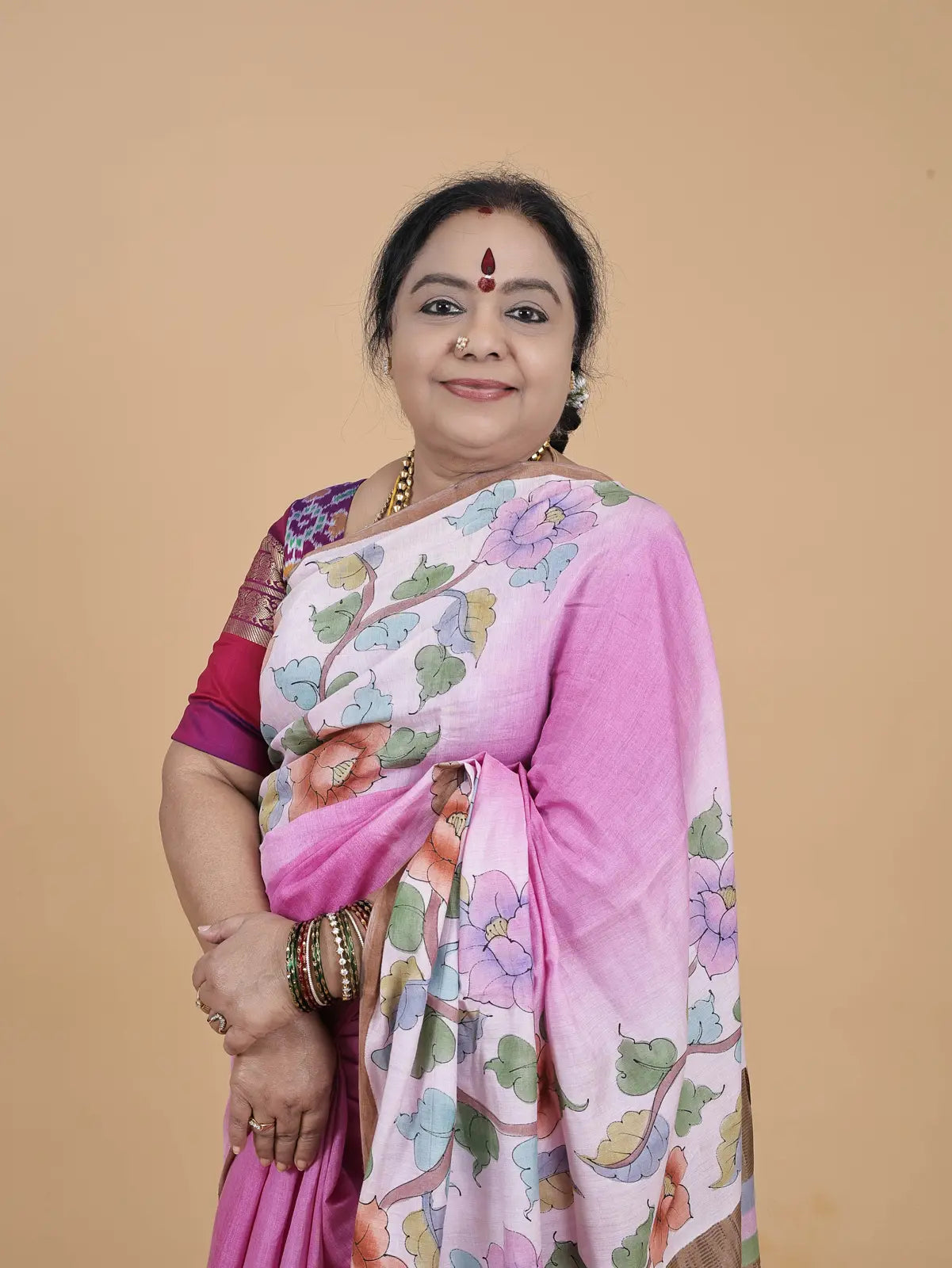 Pure Hand-Painted Tussar Silk Saree