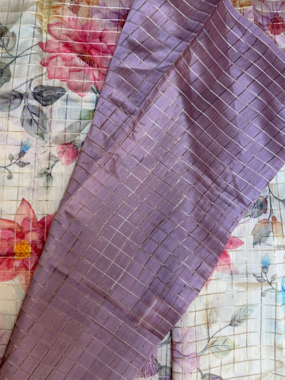 Blush Pink Floral Digital Print Saree