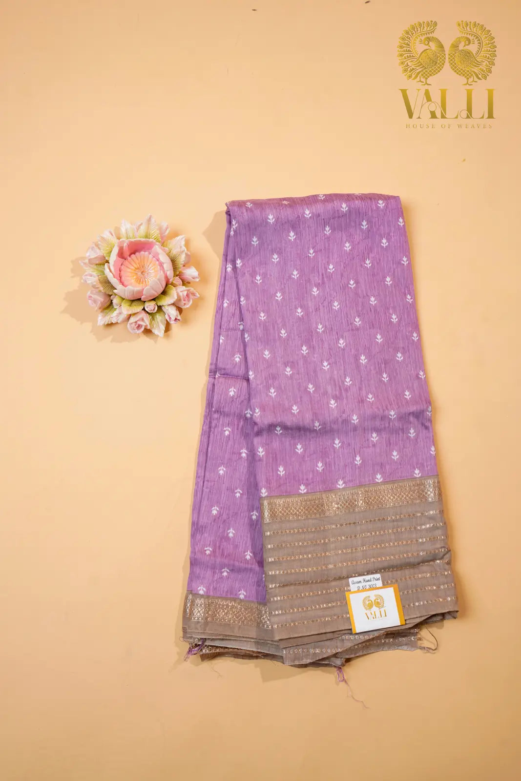 Lavender & Grey Viscose Cotton Saree