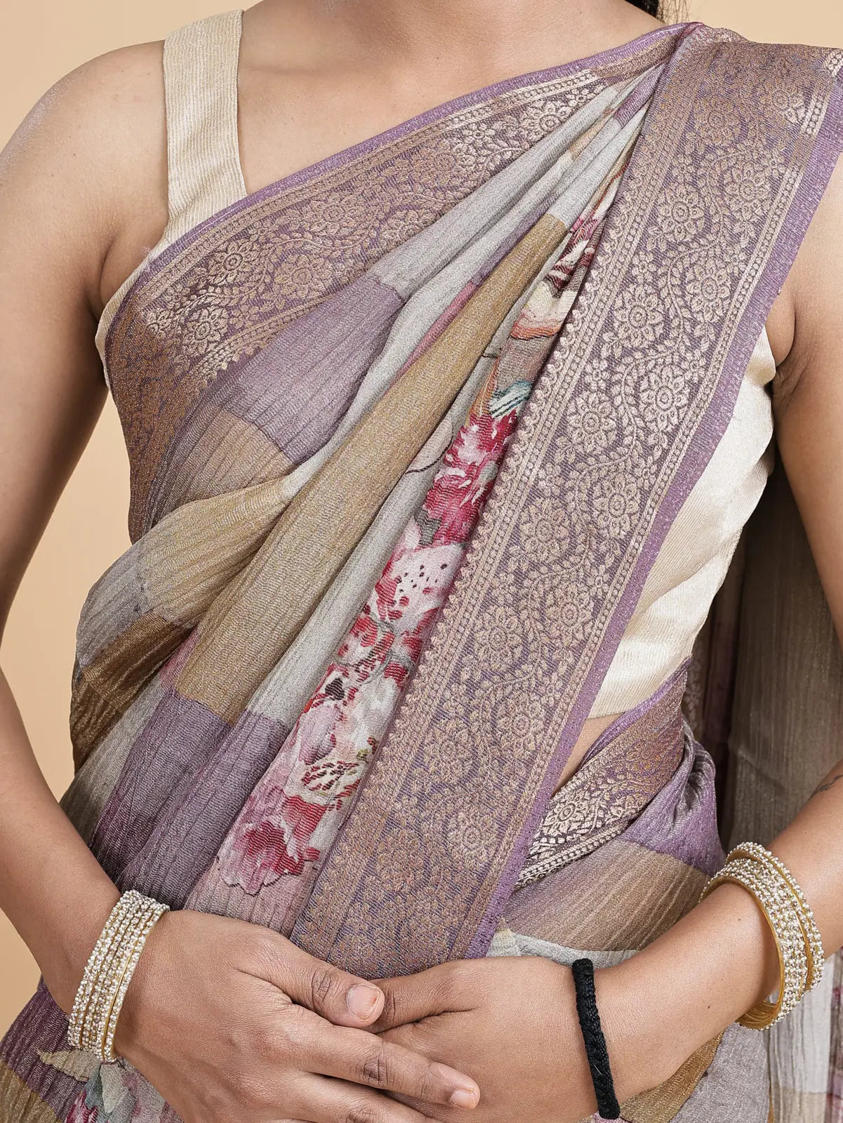 Crush Georgette Saree – Digital Print with Soft Viscose Blouse