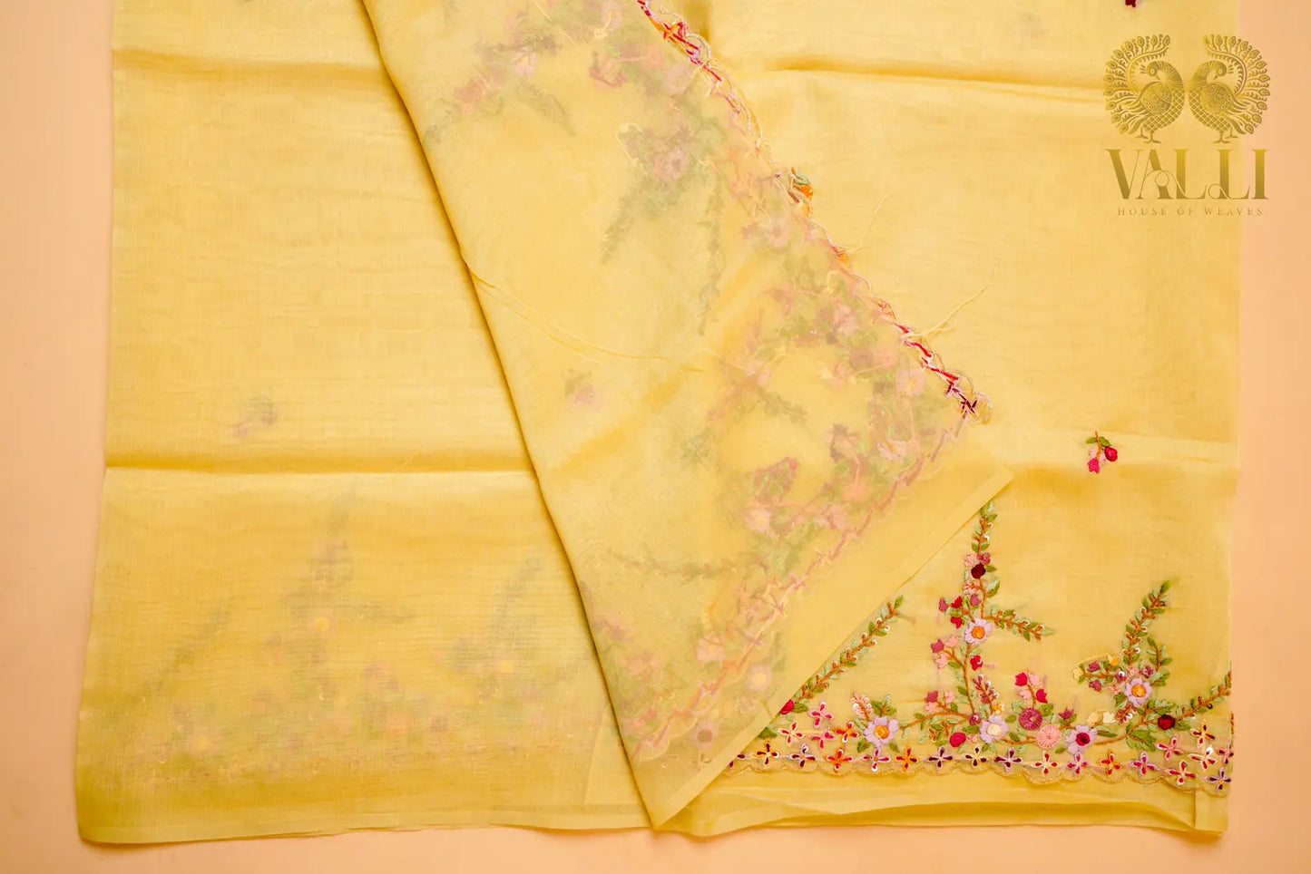 French Knot Embroidery Organza Saree