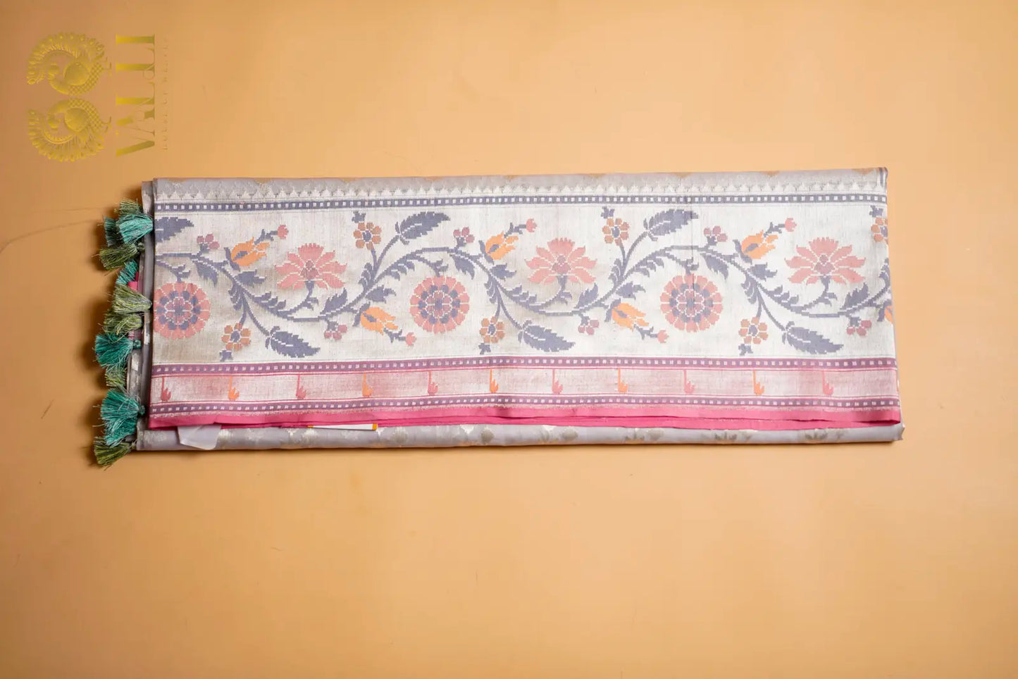 Pure Kora Organza Saree with Paithani & Muniya Border