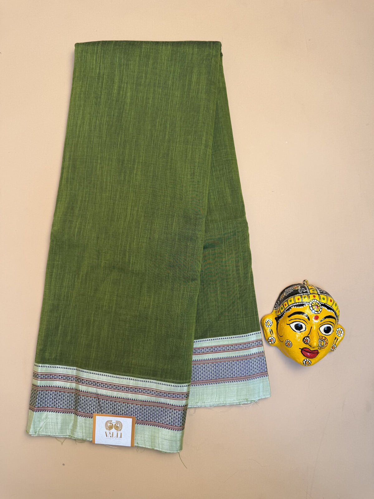 Green Ilkal Handloom Cotton Saree with Tope Pallu