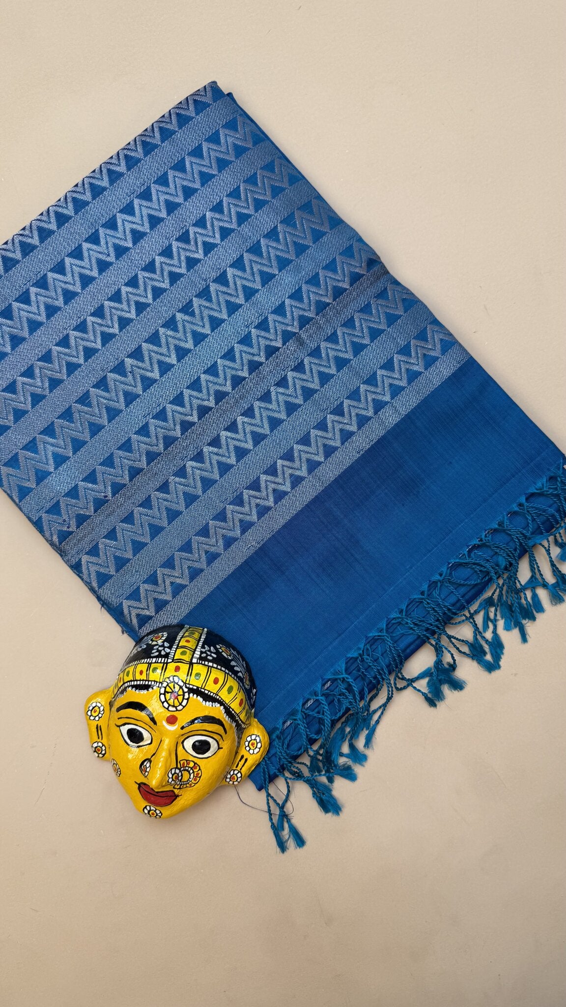 Pure Kanchipuram Blue Silk Saree
