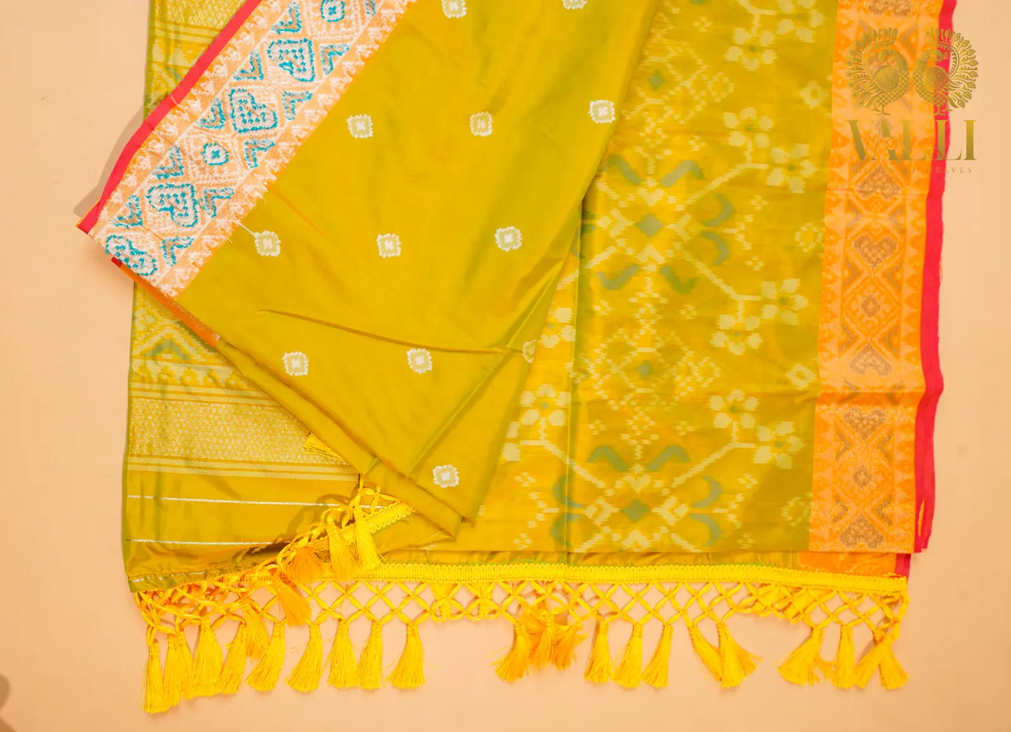Mehendi green Semi Patola Saree