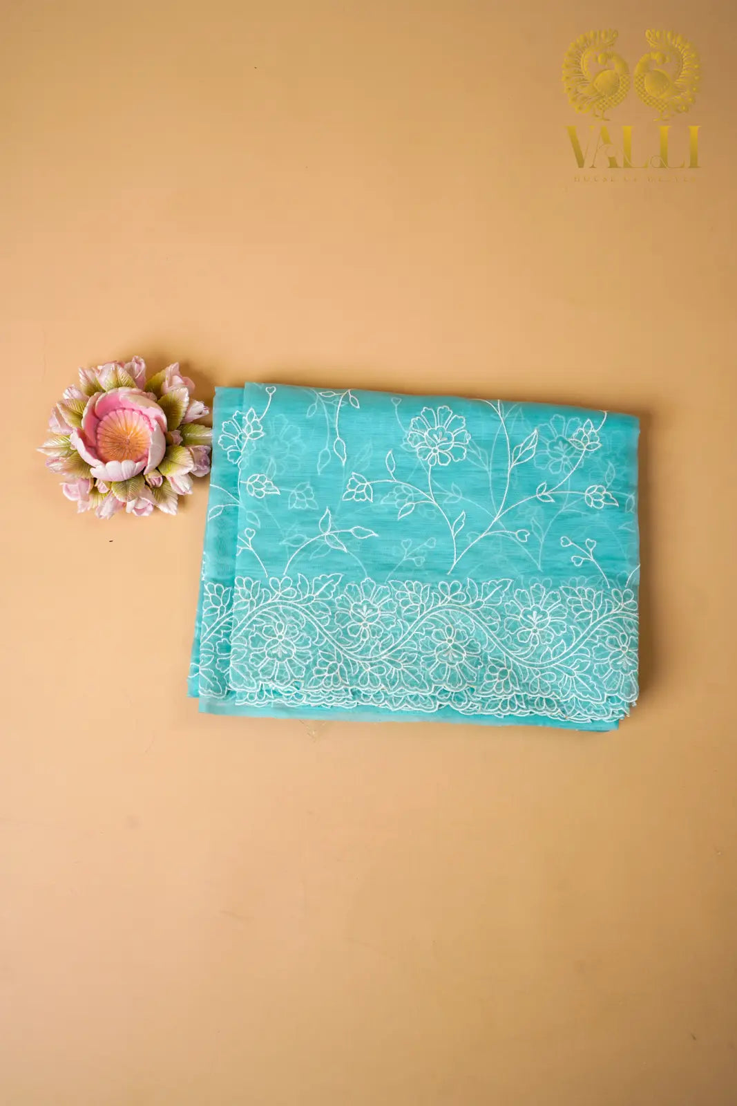 Rama Blue Organza Saree