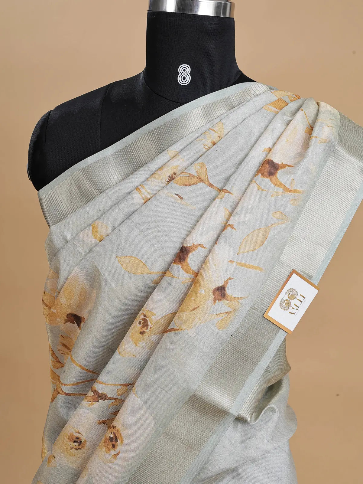 TUSSAR TISSUE SAREE - MINT GREEN