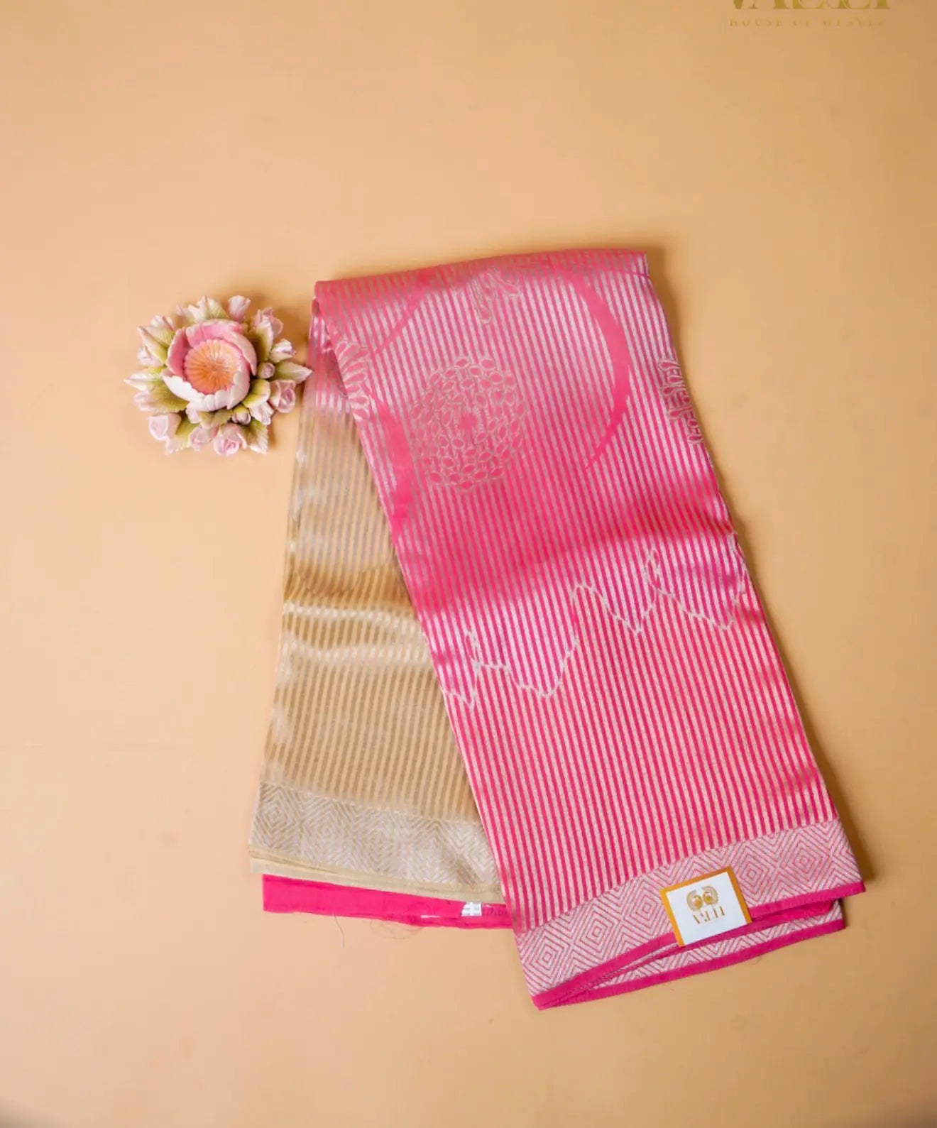 Banarasi crêpe Silk ombré shade silver Zari