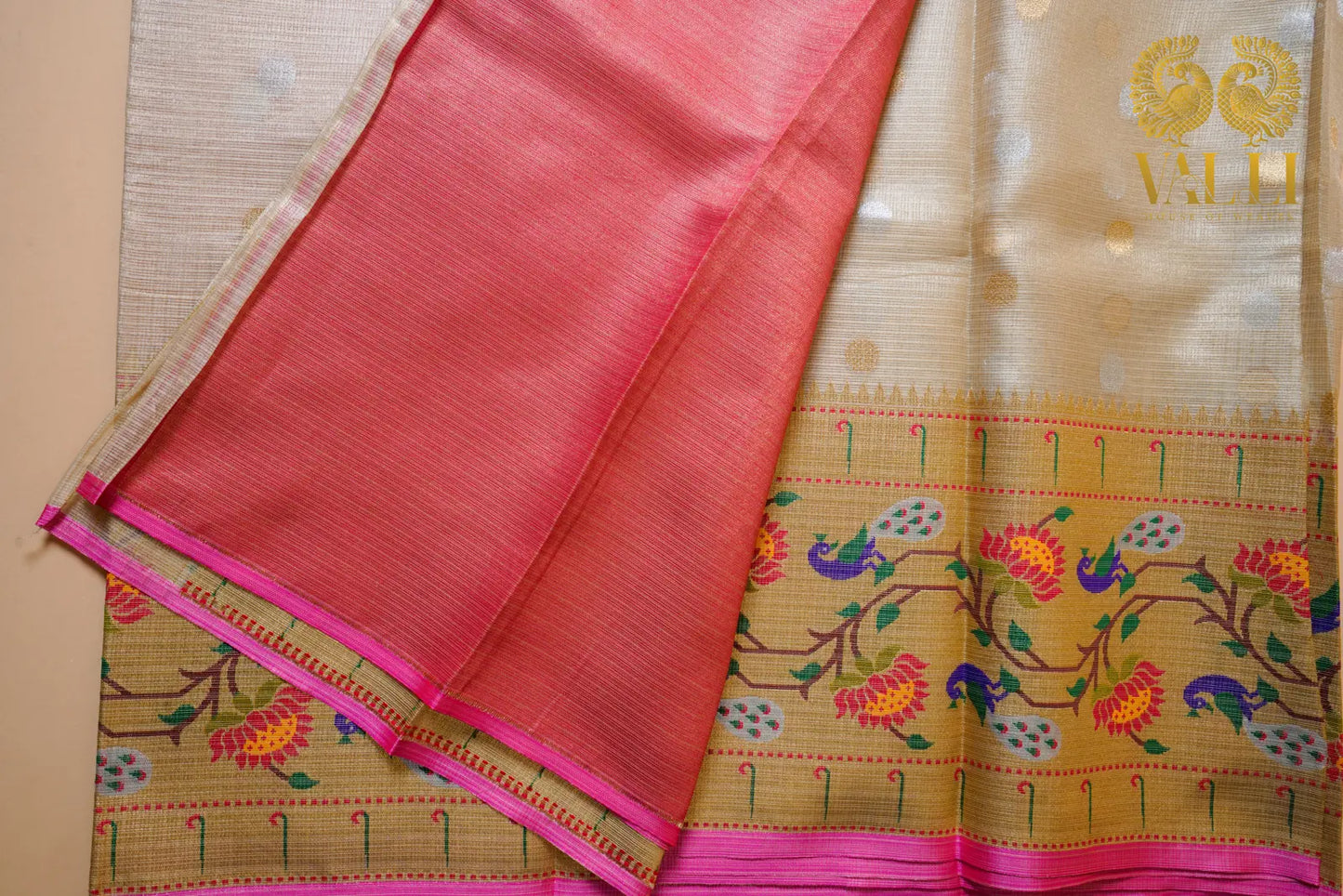 Tissue Kota Saree with Paithani Border