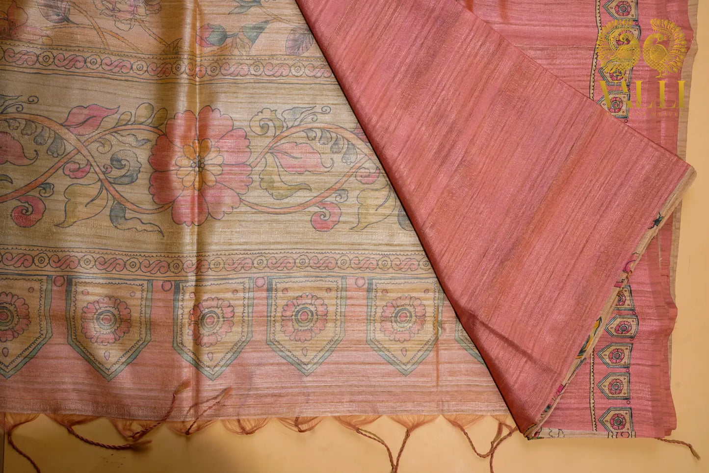 Bhagalpuri Silk Saree with Kalamkari Digital Print