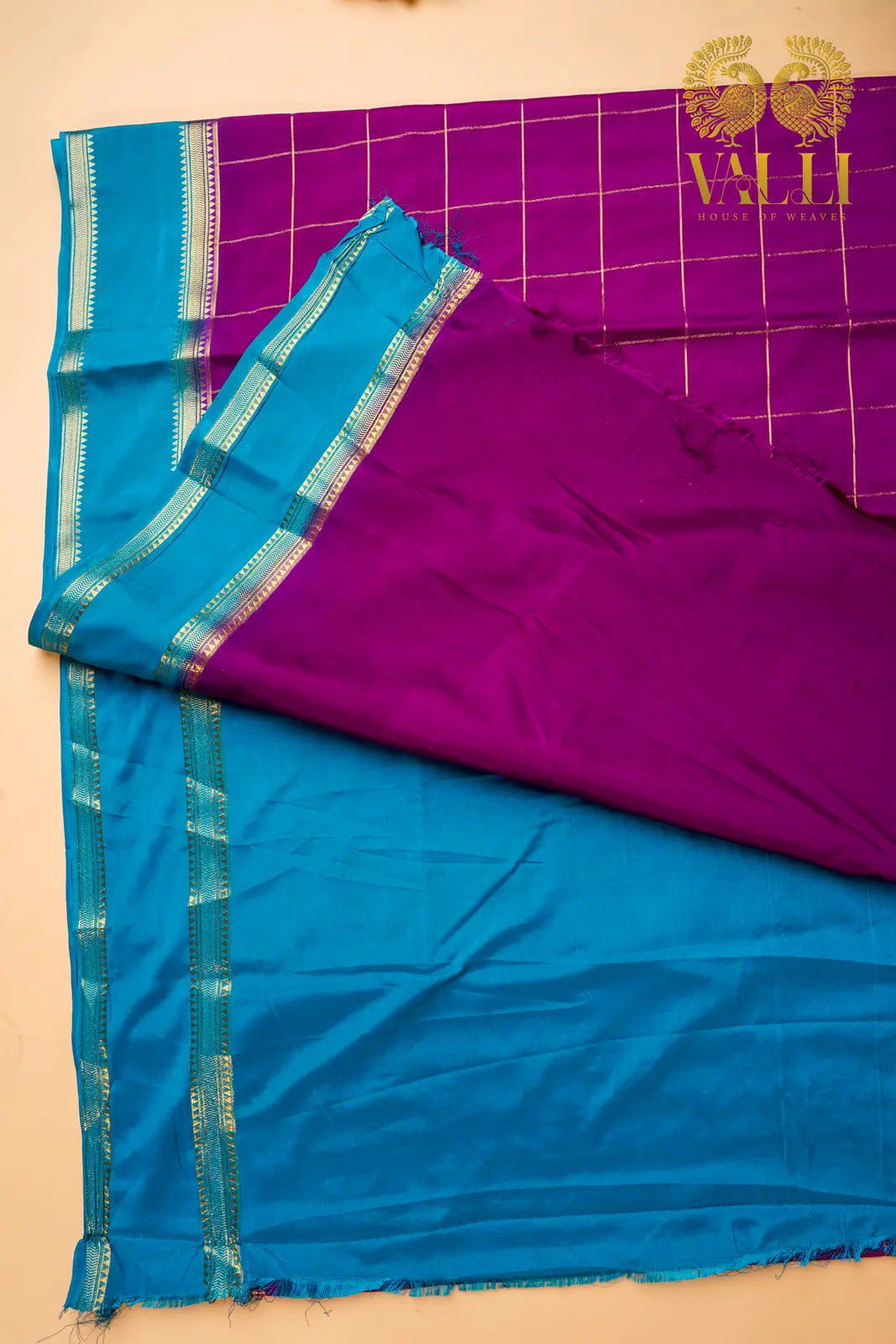 Sumathi’S checks Semi Crepe – Purple