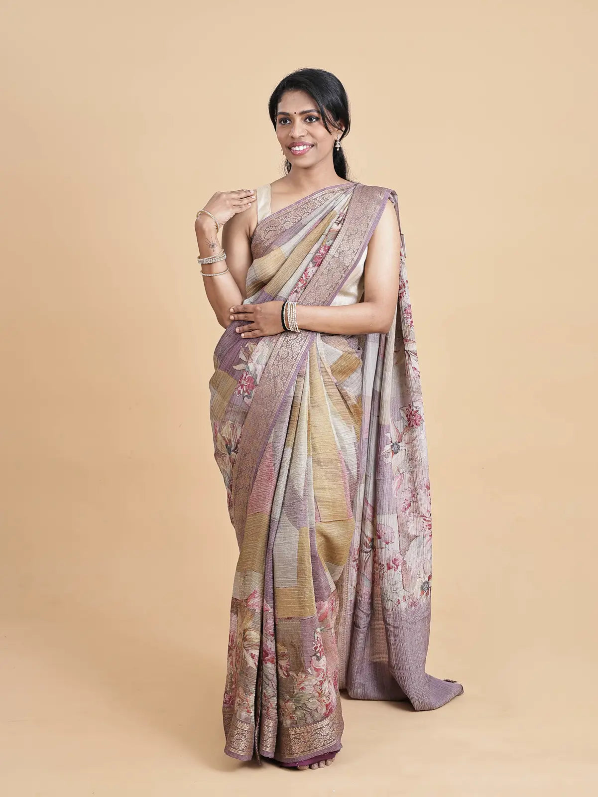 Crush Georgette Saree – Digital Print with Soft Viscose Blouse