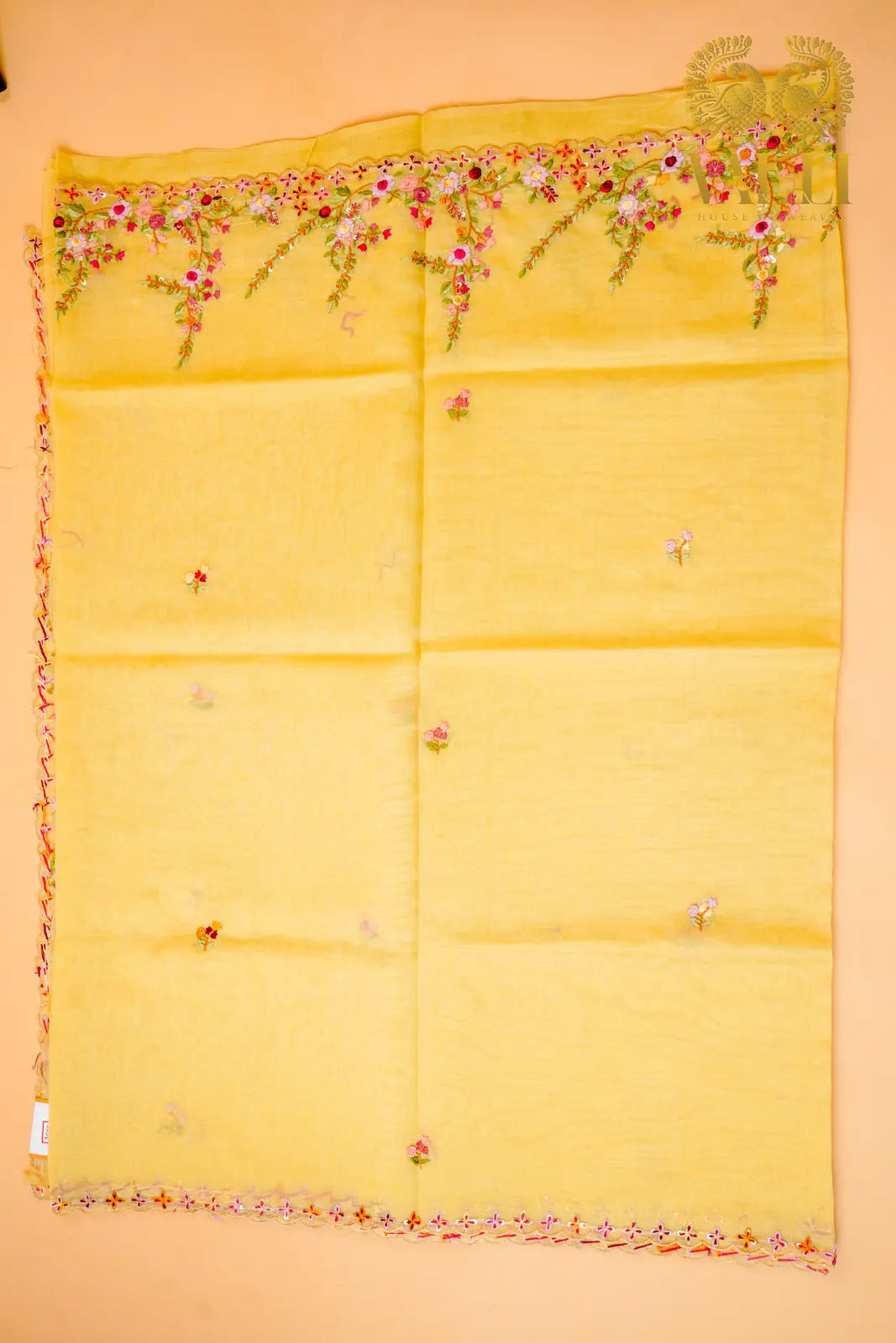 French Knot Embroidery Organza Saree