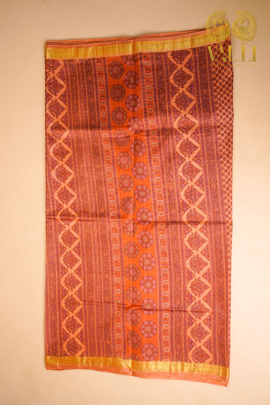 Dupion silk orange