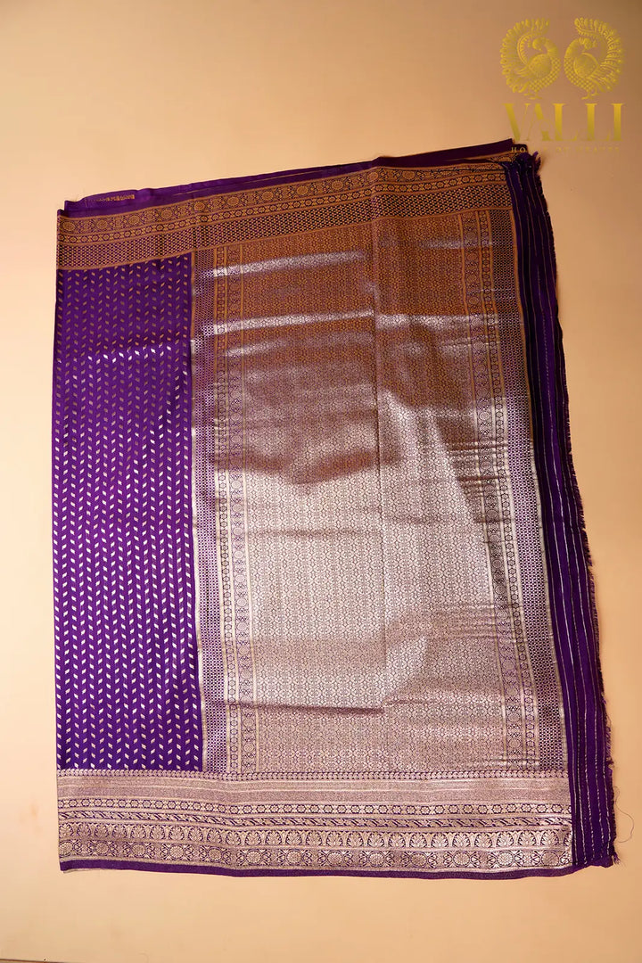 Regal Plum Semi-Banarasi Saree