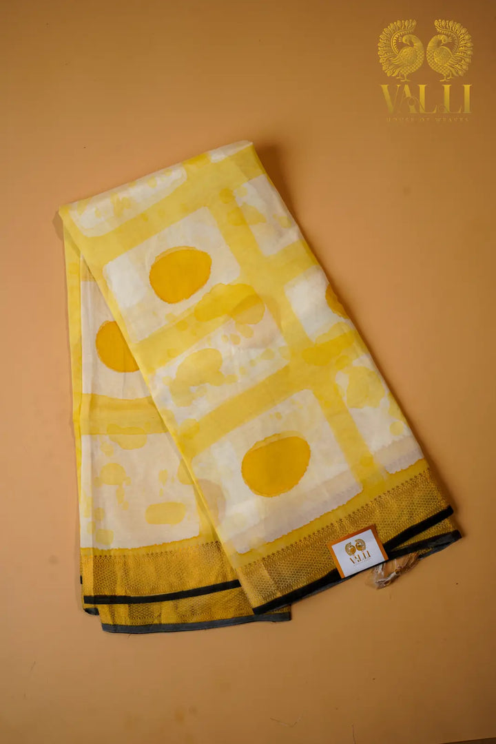 Sunshine Yellow Handloom Saree with Zari Border