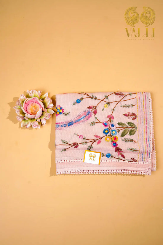 Soft cotton embroidery Baby pink 