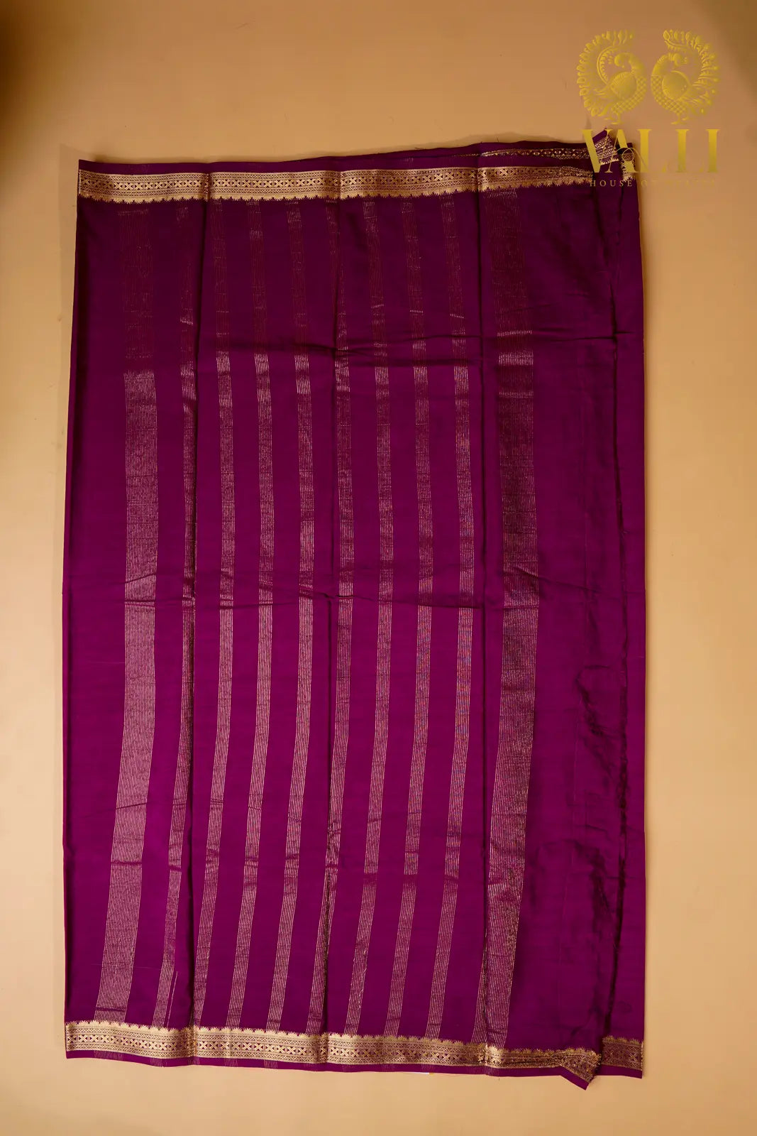 Lush Pink Semi Crepe Silk Saree with Half-Inch Zari Border