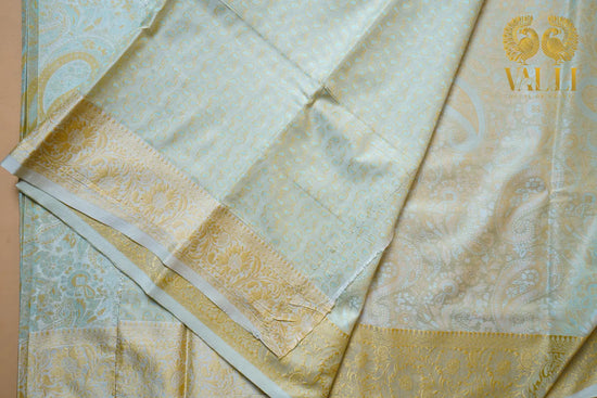 Pastel Green Pashmina Semi-Silk Saree with Kani Thread Weave