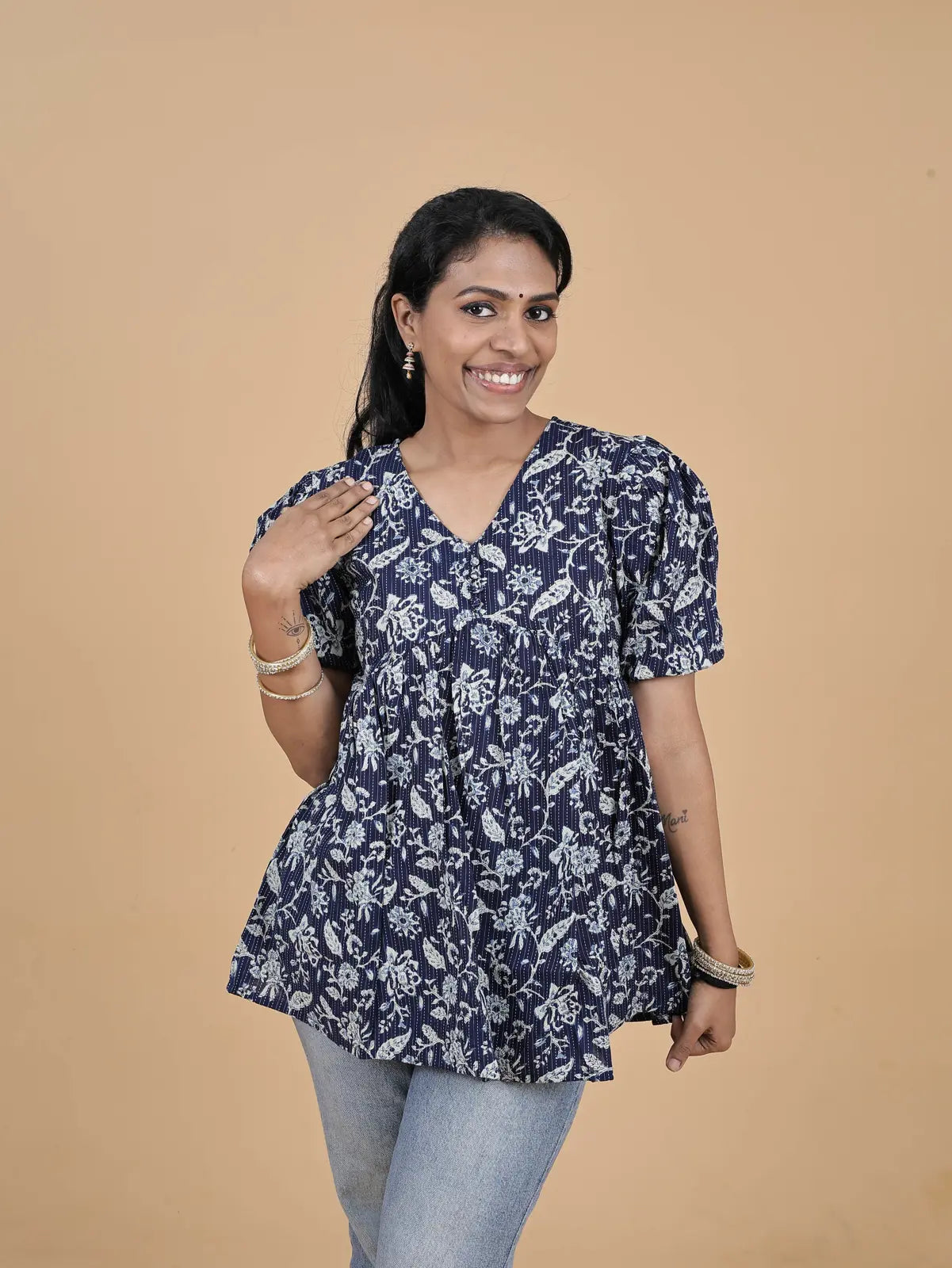 Kurti short top indigo