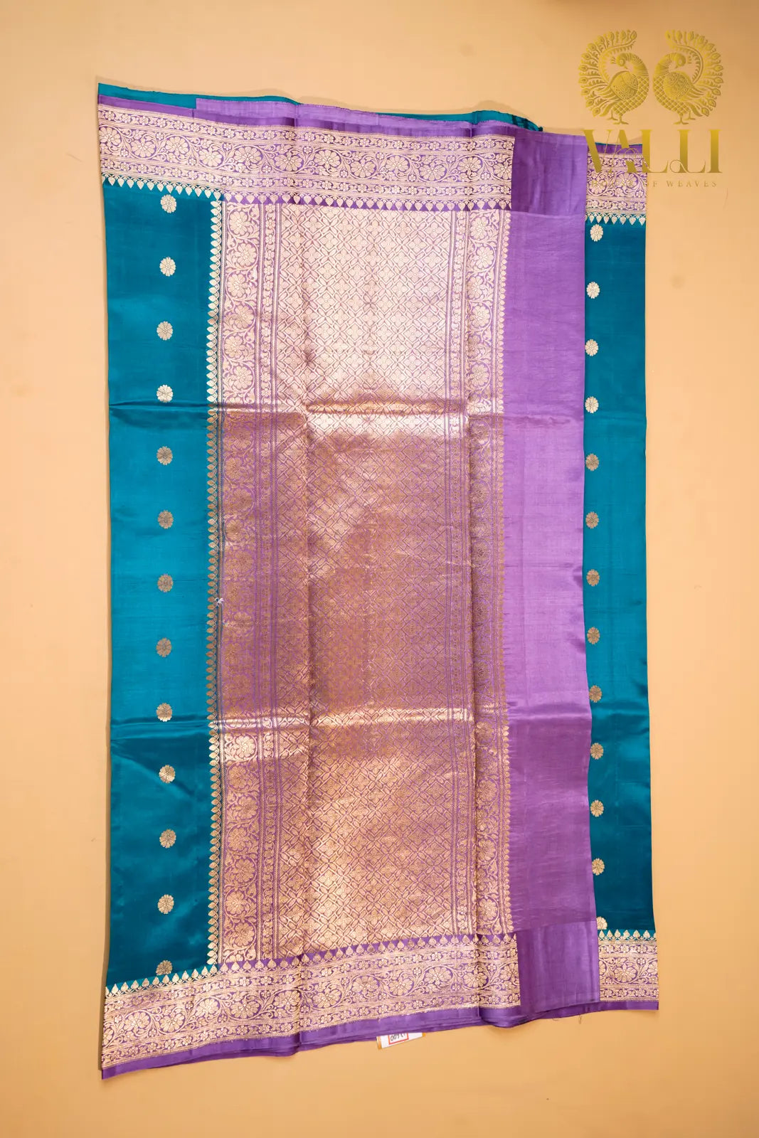 Turquoise Banarasi Silk Sarees With Blouse Piece