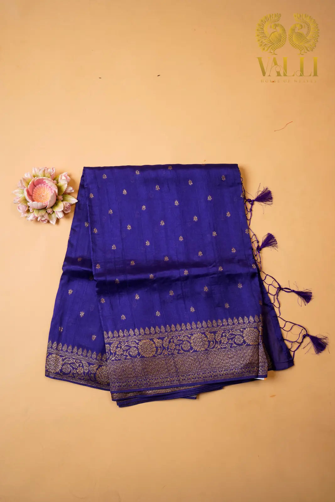 Royal Blue Zari Woven Saree