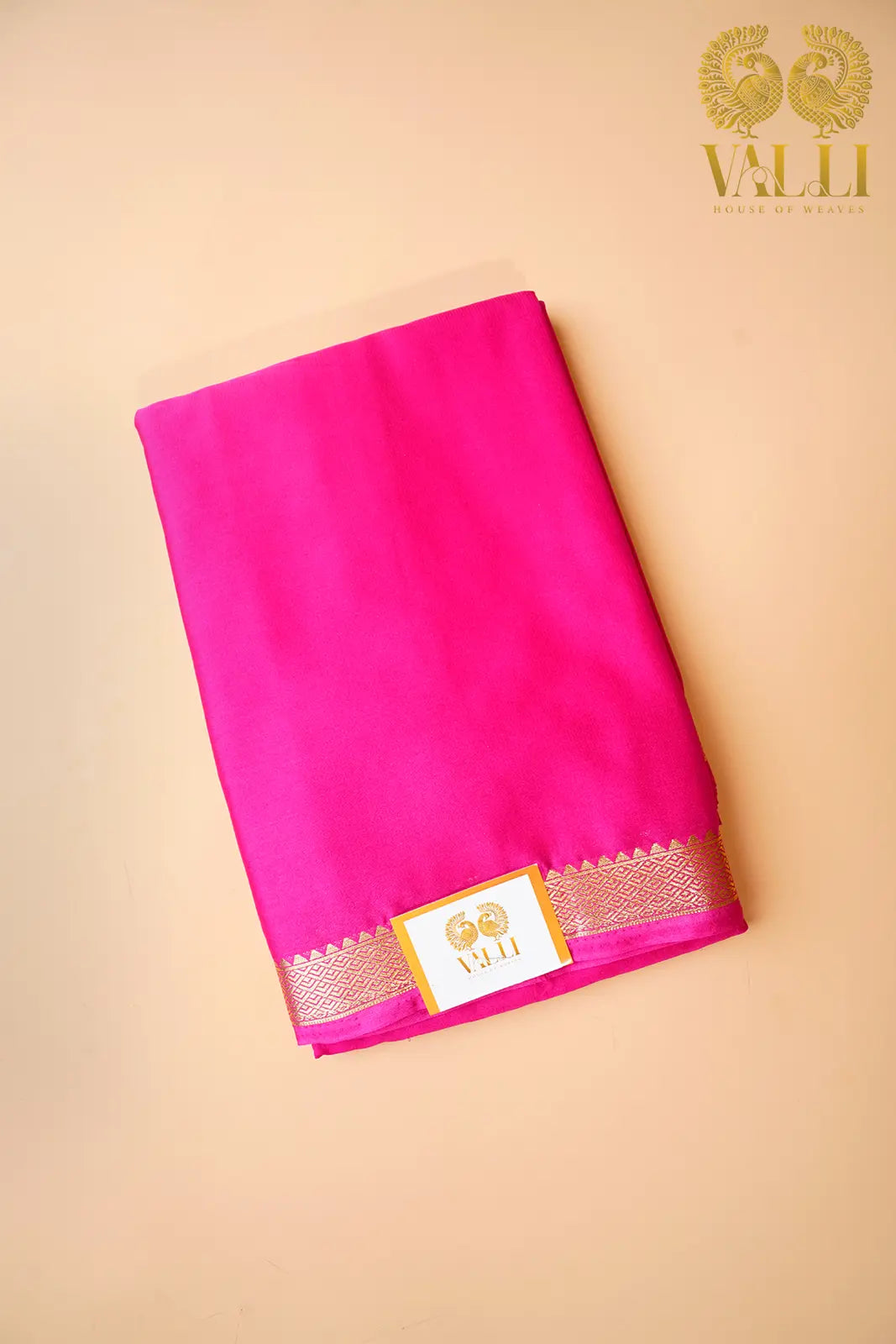 Semi border  Rani pink 