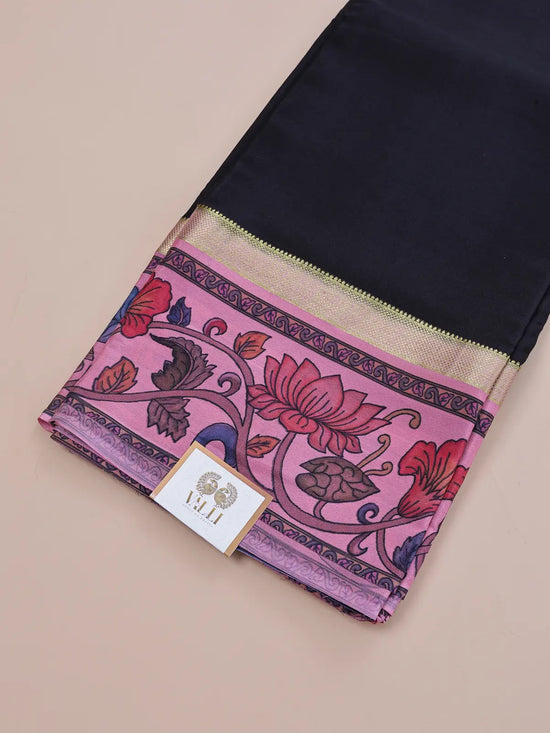 Pure Crepe Silk Saree with Kalamkari Border & Pallu