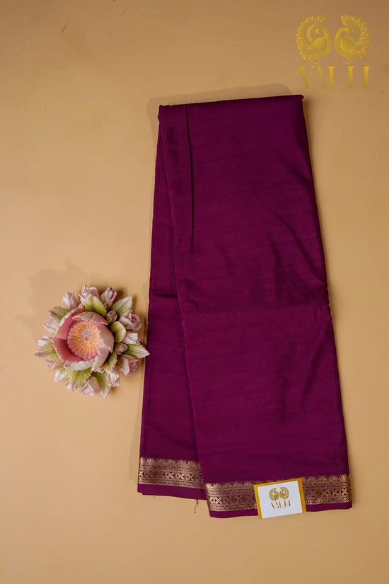 Lush Pink Semi Crepe Silk Saree with Half-Inch Zari Border