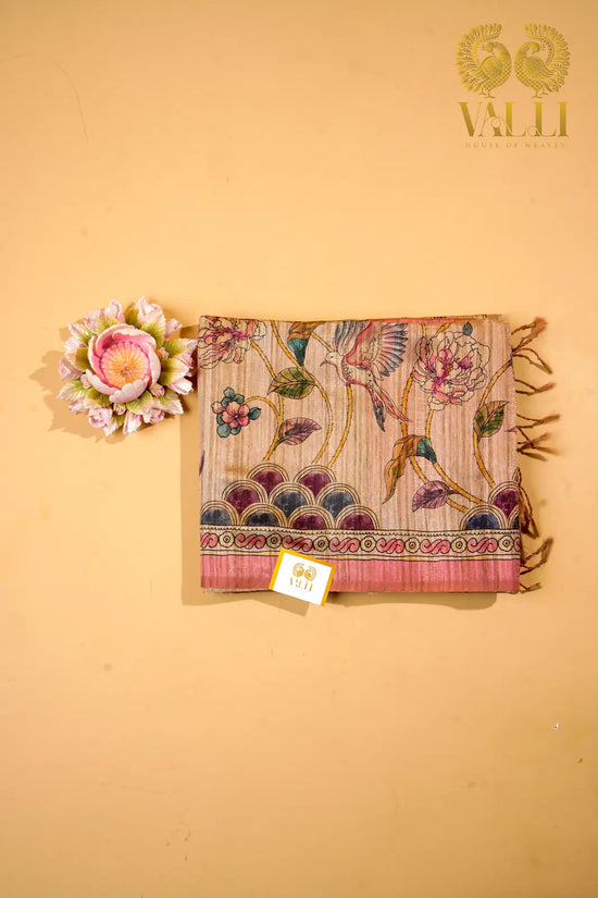 Bhagalpuri Silk Saree with Kalamkari Digital Print