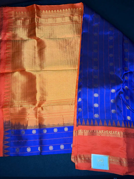 Ms blue Gadwal silk 