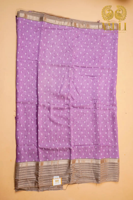 Lavender & Grey Viscose Cotton Saree