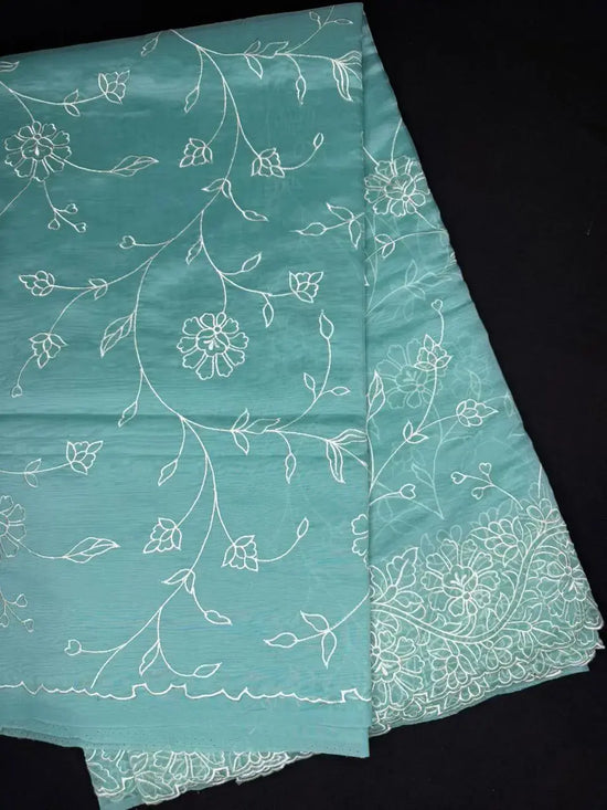 Rama Blue Organza Saree