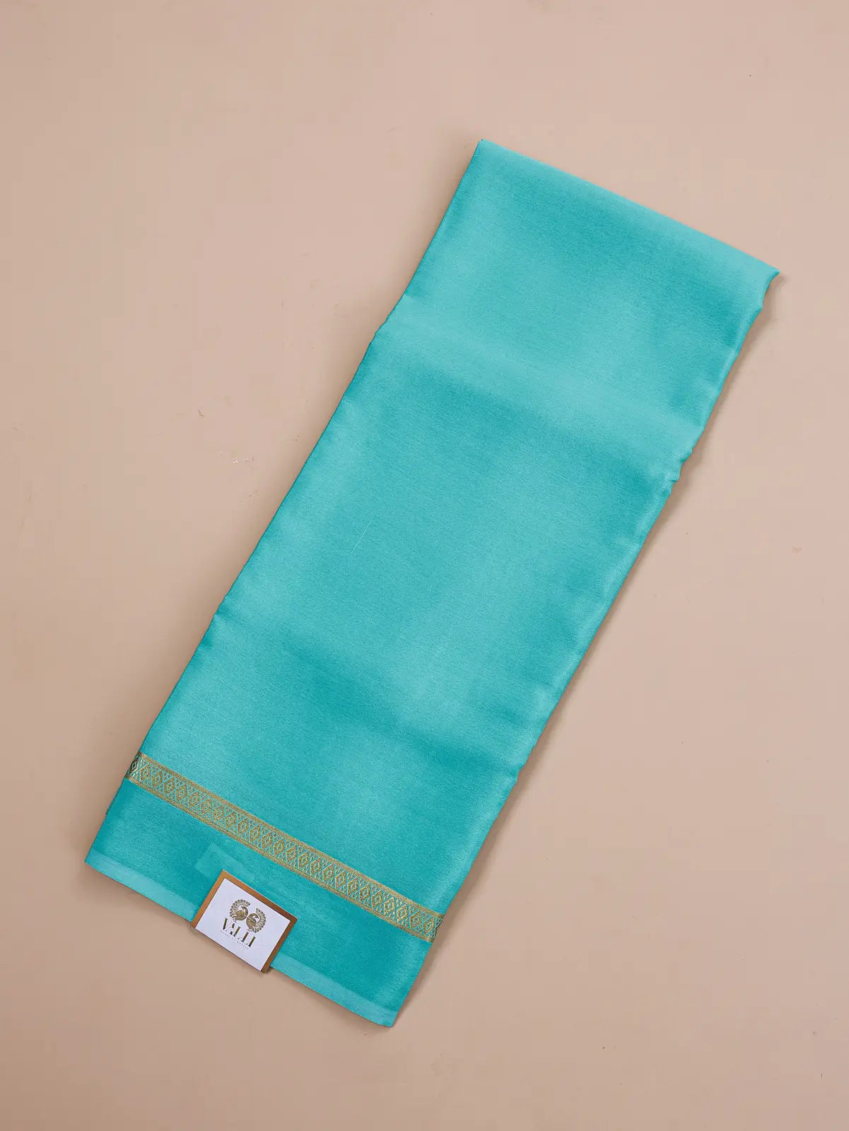 Pure Mysore Crepe Silk Saree with Zari Striped Pallu