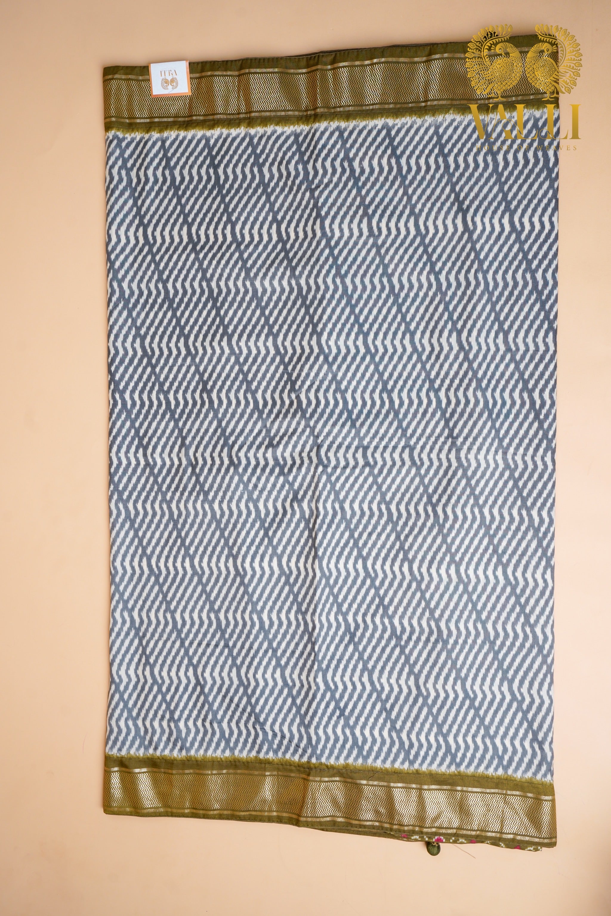 Ikkat Pattern Semi Silk Viscose Saree with Patola Border