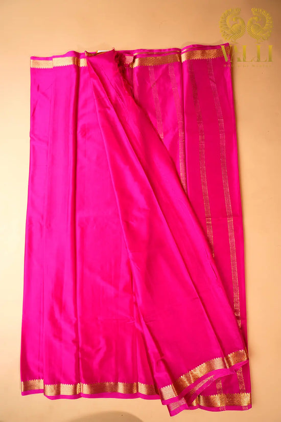 Semi border  Rani pink 