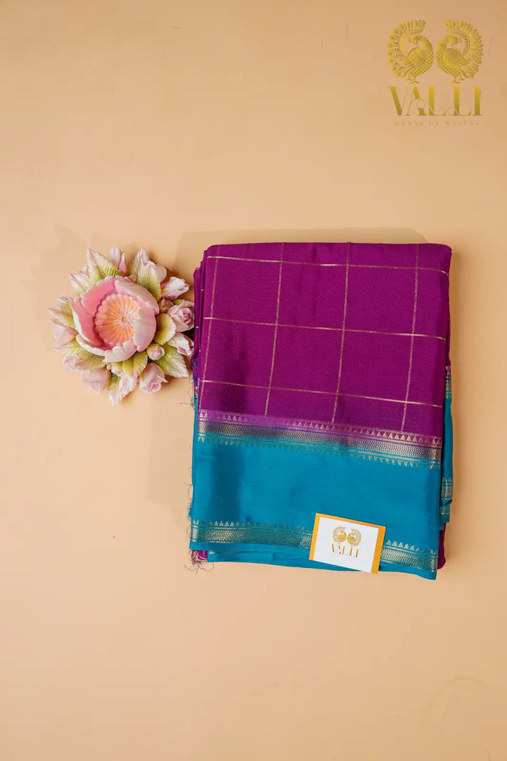 Sumathi’S checks Semi Crepe  – Purple