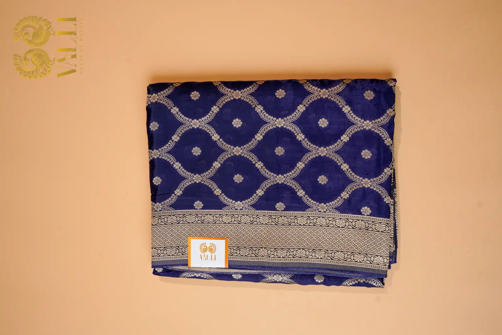 Royal Blue  Zari georgette Banarasi Silk Saree