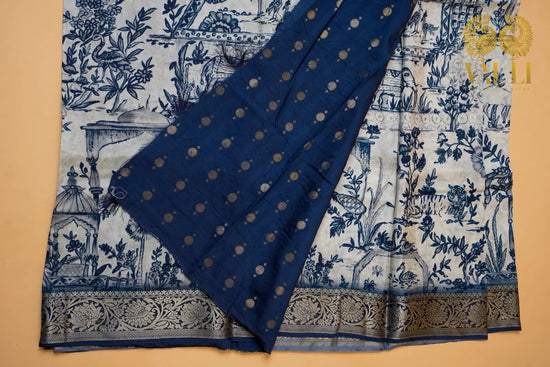 Vanasingharam Digital Print Satin Crepe Silk Saree