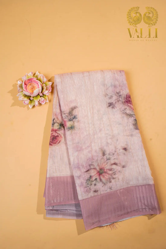  double Organza with digital print victorian print 