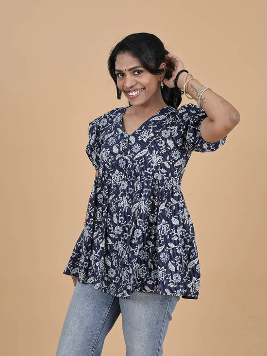 Kurti short top indigo